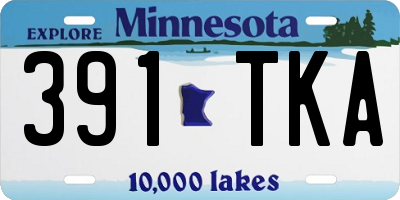 MN license plate 391TKA