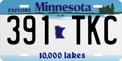 MN license plate 391TKC