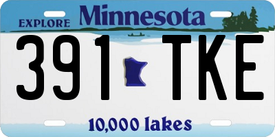 MN license plate 391TKE