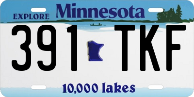 MN license plate 391TKF
