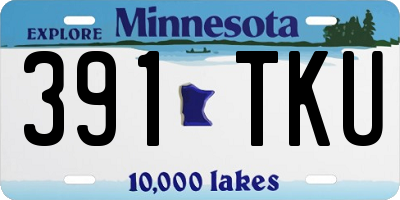 MN license plate 391TKU