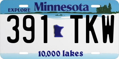 MN license plate 391TKW