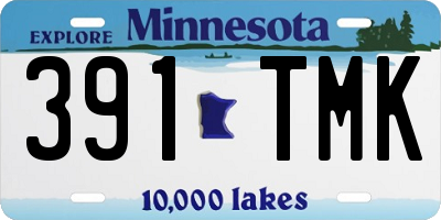 MN license plate 391TMK