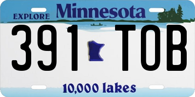 MN license plate 391TOB