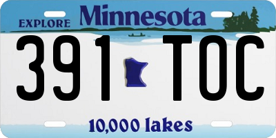 MN license plate 391TOC