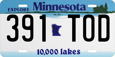 MN license plate 391TOD