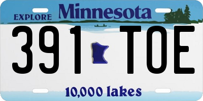 MN license plate 391TOE