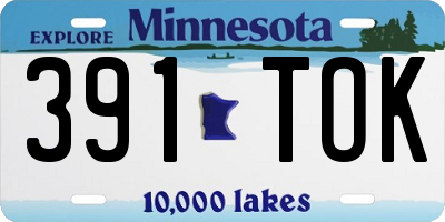 MN license plate 391TOK