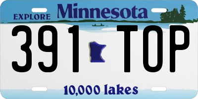 MN license plate 391TOP