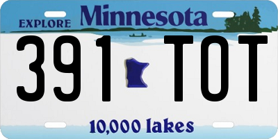 MN license plate 391TOT