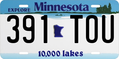 MN license plate 391TOU