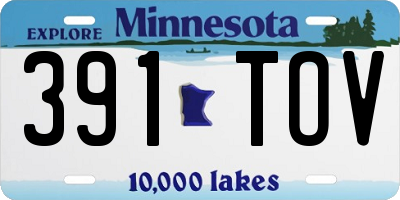 MN license plate 391TOV
