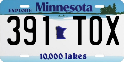 MN license plate 391TOX