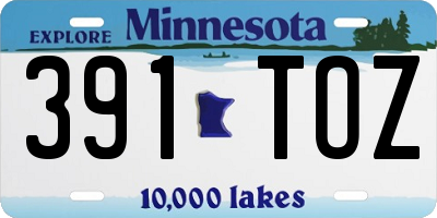 MN license plate 391TOZ
