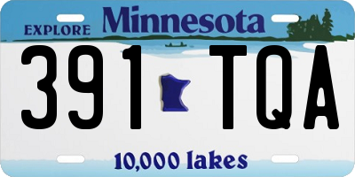MN license plate 391TQA