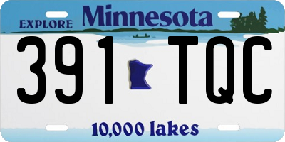 MN license plate 391TQC