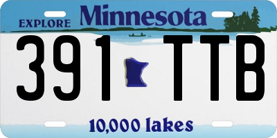 MN license plate 391TTB