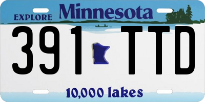 MN license plate 391TTD