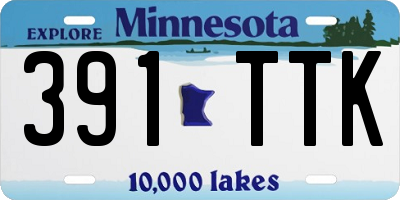 MN license plate 391TTK