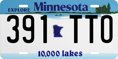 MN license plate 391TTO