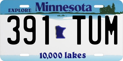 MN license plate 391TUM