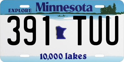 MN license plate 391TUU