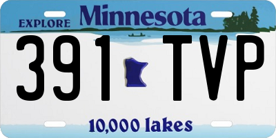 MN license plate 391TVP