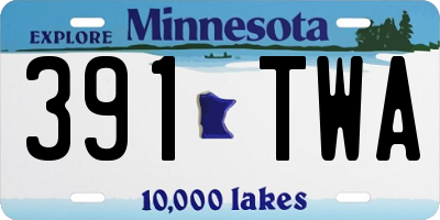 MN license plate 391TWA