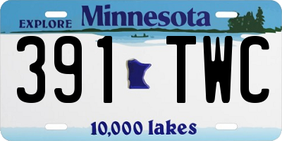 MN license plate 391TWC