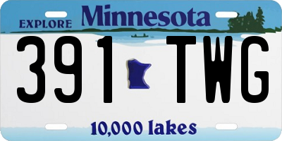 MN license plate 391TWG