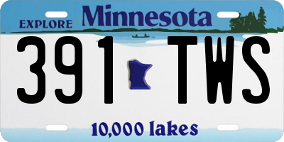 MN license plate 391TWS