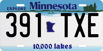 MN license plate 391TXE