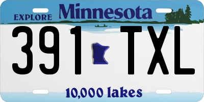 MN license plate 391TXL
