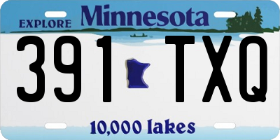 MN license plate 391TXQ