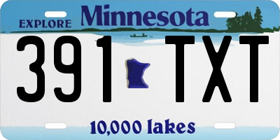 MN license plate 391TXT