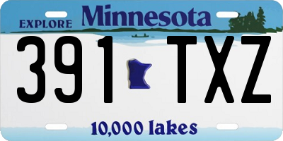 MN license plate 391TXZ