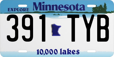 MN license plate 391TYB