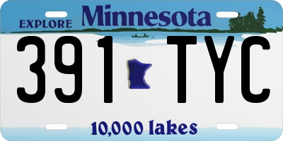MN license plate 391TYC