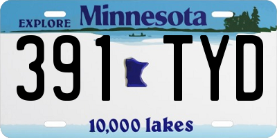 MN license plate 391TYD