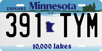 MN license plate 391TYM