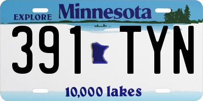 MN license plate 391TYN