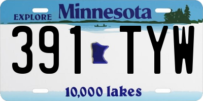 MN license plate 391TYW