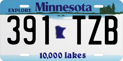 MN license plate 391TZB