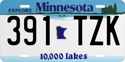 MN license plate 391TZK