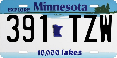 MN license plate 391TZW