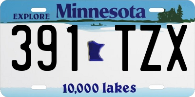 MN license plate 391TZX