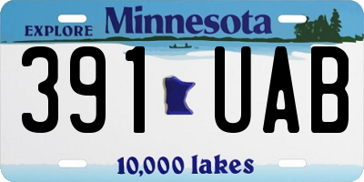MN license plate 391UAB