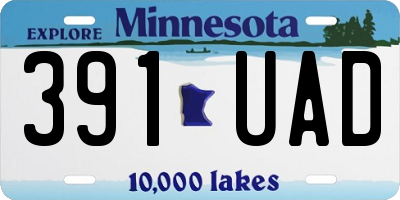 MN license plate 391UAD