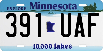 MN license plate 391UAF