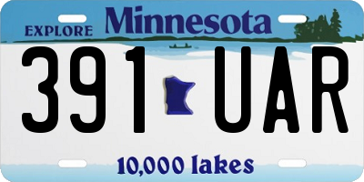 MN license plate 391UAR